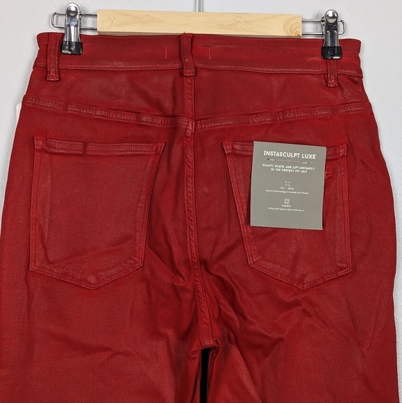 Bridget Cropped High-Rise Instasculpt Bootcut Red Jeans Size 31 - Picture 11 of 16